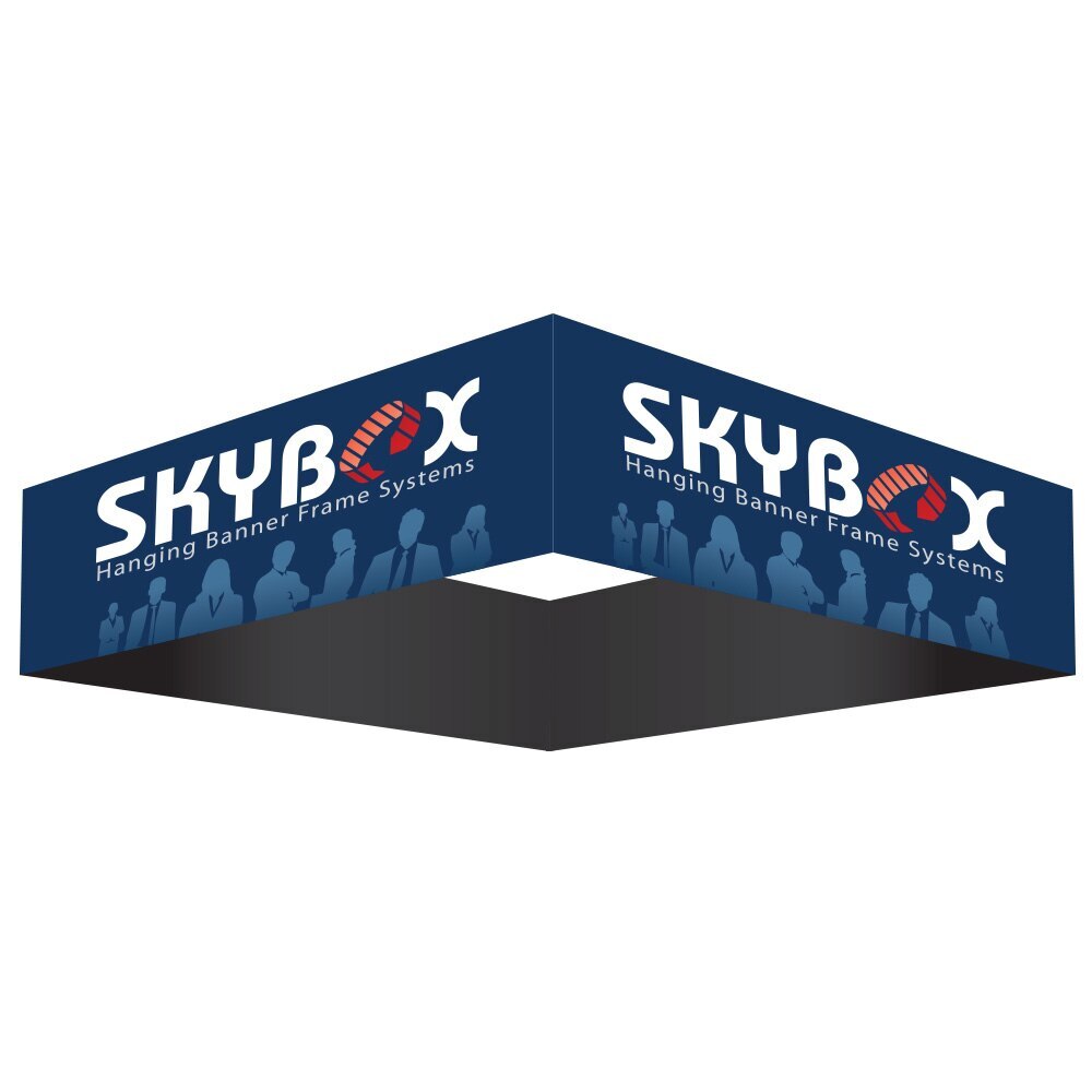 20ft Hanging Banner Square — Single Sided Graphic Package with Black Back Fabric
